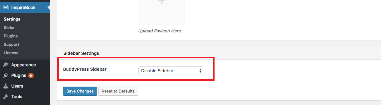 Disable sidebar in WordPress