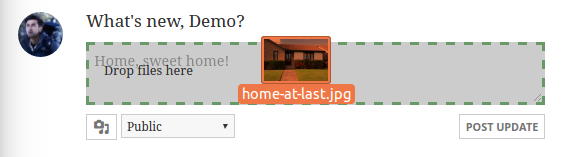 Drag and drop into Activity uploader