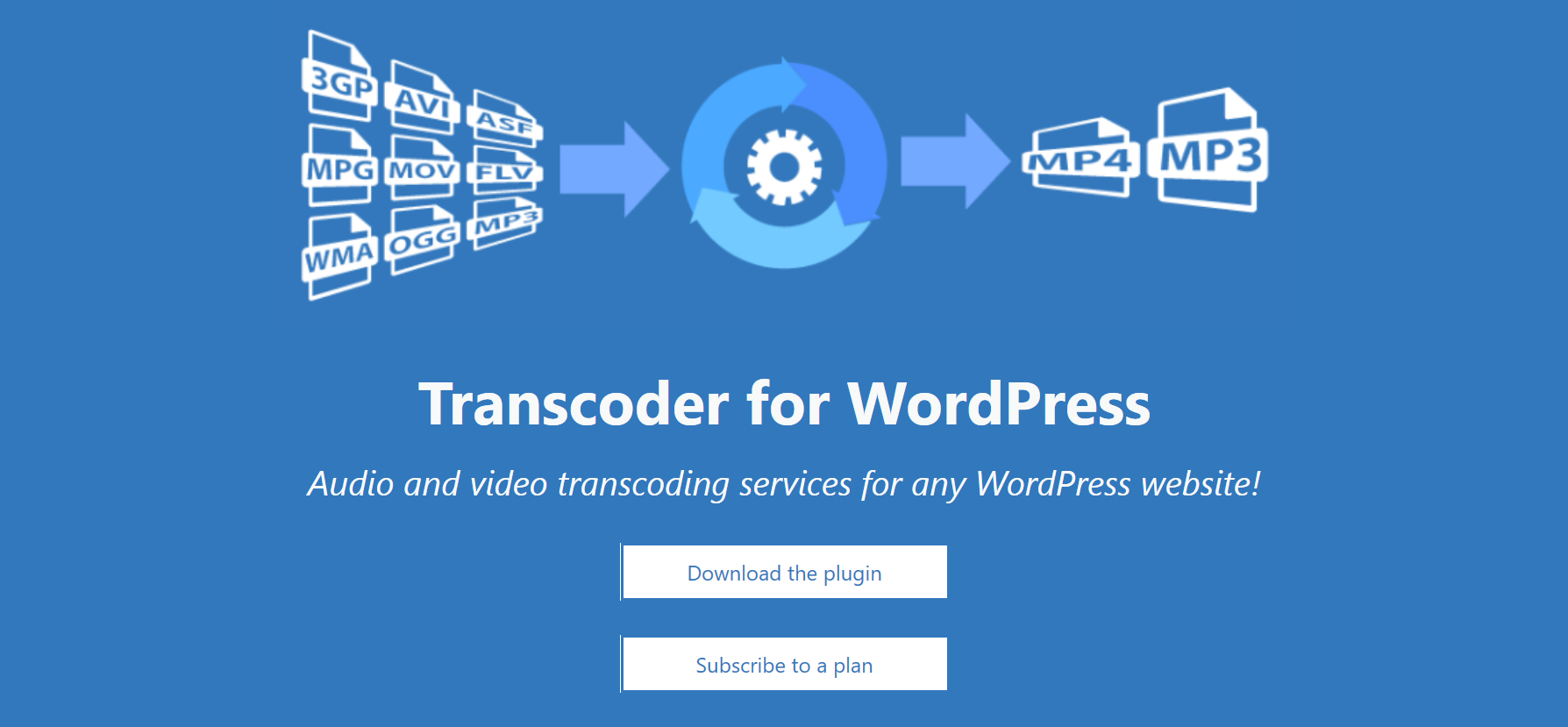 Transcoder service for WordPress websites from rtMedia
